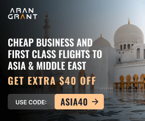 Cheap Business and First Class Flights to Asia & Middle East. Save Up to 70% Off. Get extra $40 off Use Code: ASIA40. Book your Flight now at Arangrant!